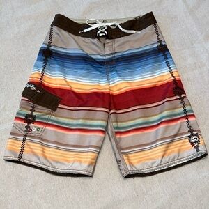BILLABONG Serape Stripe Swim Surf Trunks Board Shorts, Size 31